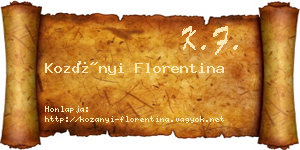 Kozányi Florentina névjegykártya