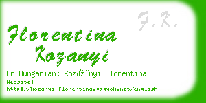 florentina kozanyi business card